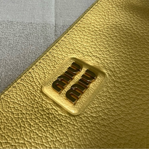 Miu Miu Yellow Nappa Leather Wristlet Small - Picture 4 of 16